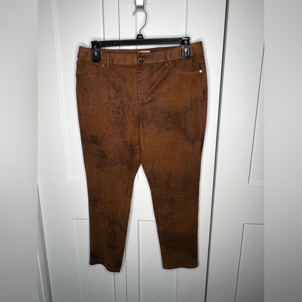 Chico's Faux Suede Juliet Slim Ankle Pants Women's Size 12P / Chico's 2 Petite